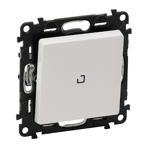 Механизм выключателя кноп. Valena Life 6А 250В с подсветкой с лицевой панелью; безвинтовые зажимы бел. Leg 752412: фотография 1