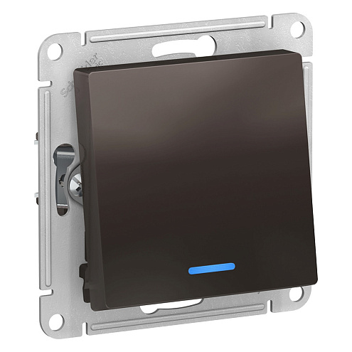 Механизм переключателя 1-кл. ATLAS DESIGN с подсветкой (сх.6а) 10АХ мокко SchE ATN000663: фотография 1