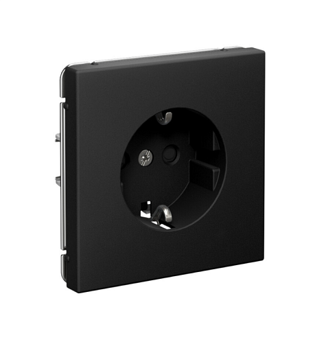 Розетка ArtGallery 16А с заземлением со шторками быстрозажимными клеммами механизм карбон Systeme Electric GAL001045S: фотография 1