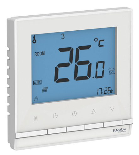 Термостат электронный AtlasDesign 16А для теплого пола с датчиком +5-+35°C в сборе белый Systeme Electric ATN000138: фотография 1
