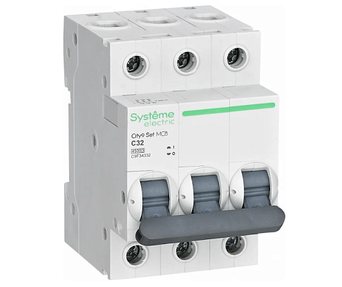 Выключатель автоматический модульный 3п C 32А 4.5кА City9 Set 400В SE C9F34332: фотография 1
