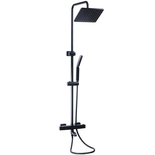 Душевая система SANTREK AQUA-1230 PRESTIGE (SAP-1230) термостатическая, с верхним душем и смесителем черный: фотография 1