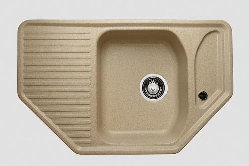 Мойка GRANICOM G-002 780х485 мм угловая  шампань: фотография 1