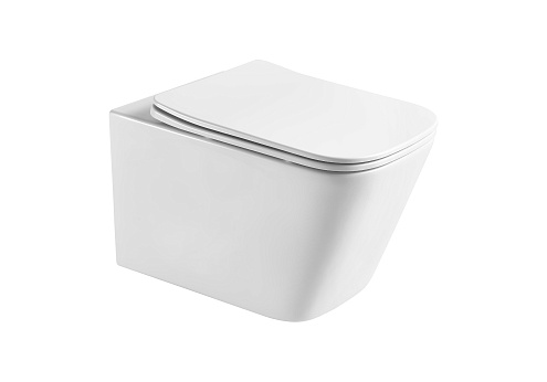 Унитаз подвесной безободковый Aquatek Либра AQ1505T-00 510х350х340, сиденье легкосъемное с микролифтом, смыв Торнадо: фотография 1