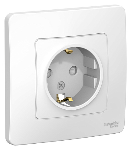 Розетка 1-м СП Blanca 16А IP20 250В с заземл. защ. шторки бел. SchE BLNRS001111: фотография 1