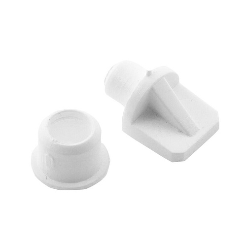 Полкодержатель лопаточка d7мм пластиковый с втулкой белый, 16шт &quot;Element&quot;: фотография 1