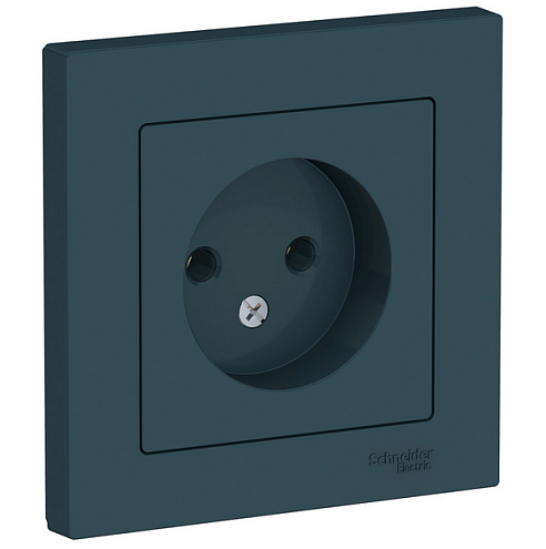 Розетка ATLAS DESIGN без заземл. 16А в сборе изумруд SchE ATN000840: фотография 1