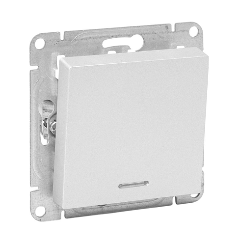 Выключатель 1-клавишный Эпика с подсветкой механизм алюминий EKF UP1-SWA-14: фотография 1