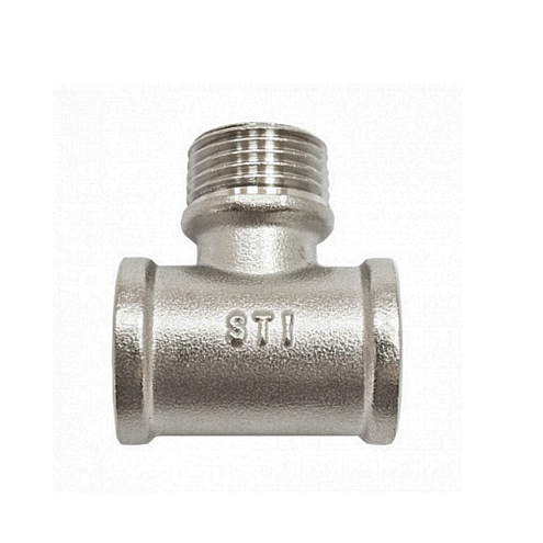Тройник 1/2&quot;  В-Н-В никелированный STI: фотография 1