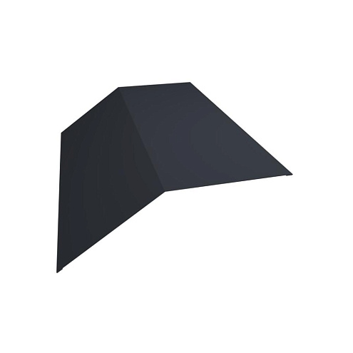 Планка конька плоского простого 190х190мм графитовый серый (7024) L=2,0м: фотография 1