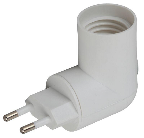 Переходник E27-S вилка-E27 с выкл. бел. ЭРА Б0027981: фотография 1