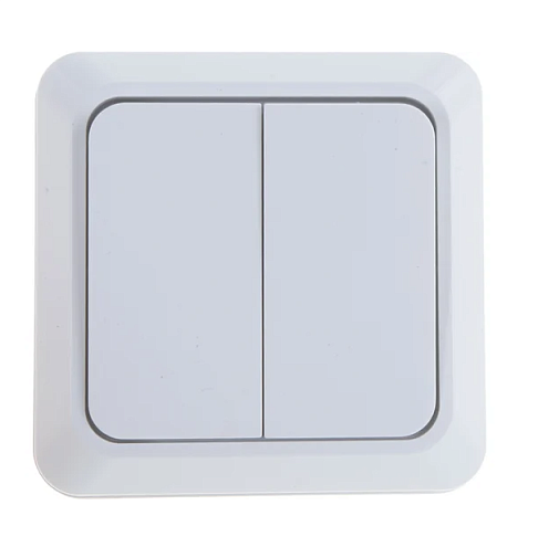 Выключатель 2-кл ОП Bolleto 10А IP20 7023 белый ASD / IN HOME 4680005959761: фотография 1