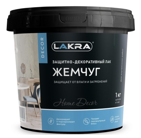 Защитно-декоративный лак LAKRA DECOR Жемчуг 1кг: фотография 1