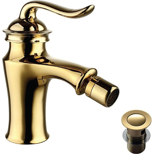 Смеситель Lemark "Брава" LM4708G для биде с донным клапаном клик-клак золото: фотография 1