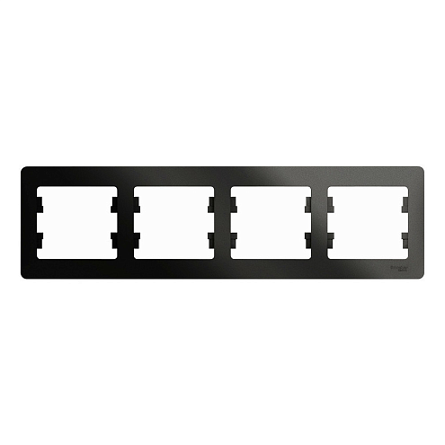 Рамка 4-м Glossa горизонтальная антрацит SE GSL000704: фотография 1