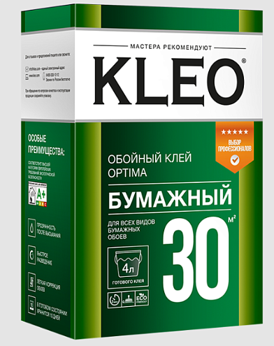 Клей обойный KLEO OPTIMA 30 для бумажных обоев до 30м²: фотография 1