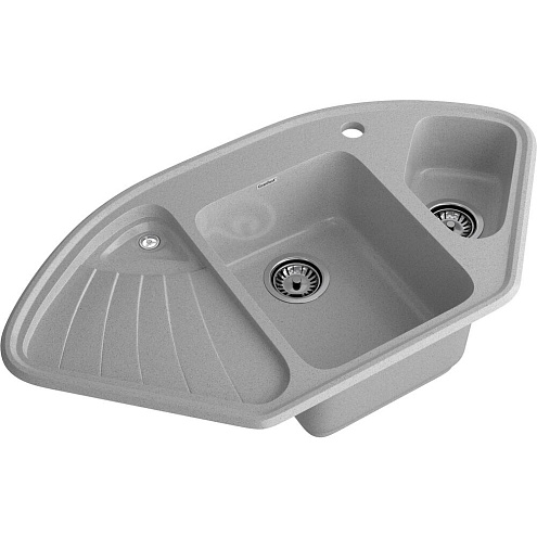 Мойка GRANFEST GF-C1040E 1,5 чаши, угловая 1040х560 мм серый: фотография 1