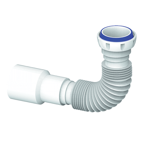 Гофрированный сифон 1 1/2&quot;х40/50 с гайкой, плоская прокладка Unicorn D45: фотография 1