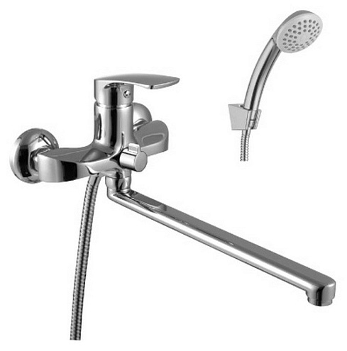 Смеситель Lemark &quot;плюс Шейп&quot; LM1751C универсальный с плоским изливом 300мм дивертор с керамическими пластинами с аксессуарами: фотография 1