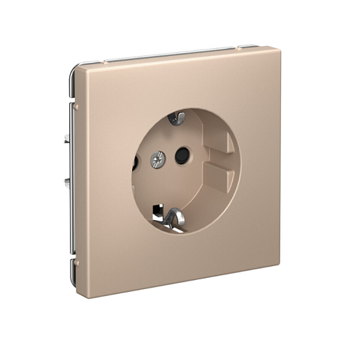 Розетка ArtGallery 16А с заземлением защитные шторки механизм песочный Systeme Electric GAL001245: фотография 1