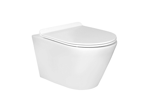 Унитаз подвесной безободковый Aquatek Альфа AQ1910-00 520х370х330 с сиденьем Soft Close: фотография 1