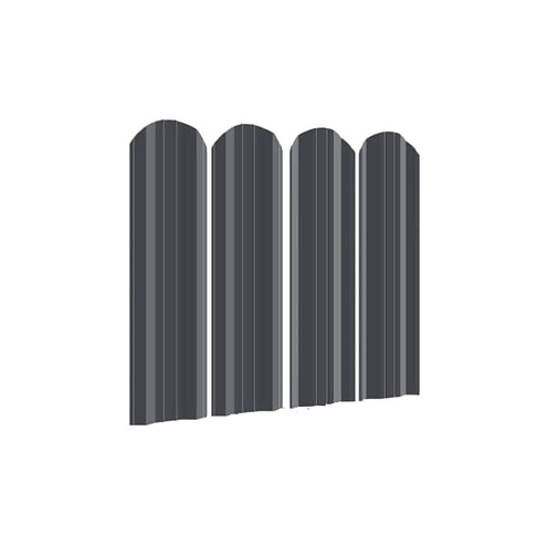 Штакетник Прованс 100мм  фигурный рез, 0,45  графитово-серый (RAL 7024) 1,5м: фотография 1