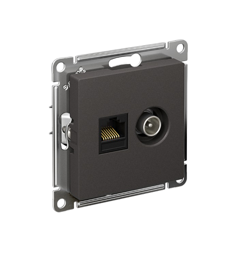 Розетка компьютерная + телевизионная AtlasDesign RJ45 кат.5E базальт Systeme Electric  ATN001489: фотография 1