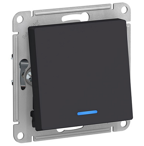 Механизм переключателя 1-кл. ATLAS DESIGN с подсветкой (сх.6а) 10АХ карбон SchE ATN001063: фотография 1