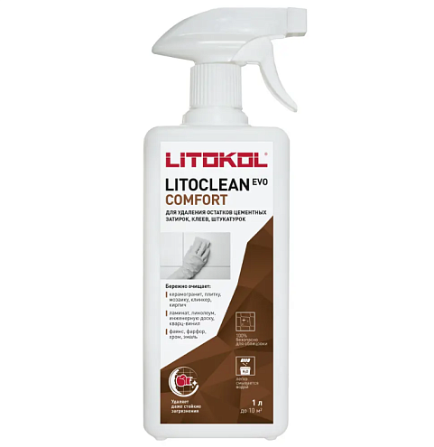 Очиститель от остатков цементной затирки Litokol LITOCLEAN COMFORT EVO 1 л.: фотография 1