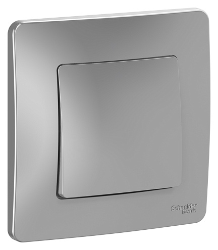 Выключатель 1-кл. СП Blanca 10А IP20 (сх. 1) 250В алюм. SchE BLNVS010103: фотография 1