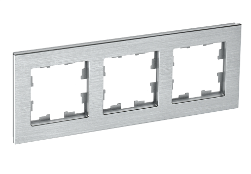 Рамка 3 -местная BRITE РУ-3-1-БрА металл алюминий IEK BR-M32-M-K47: фотография 1