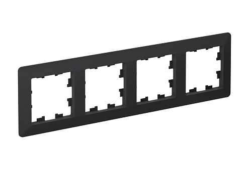 Рамка 4-местная AtlasDesign Air карбон/дымчатый черный Systeme Electric ATN221004: фотография 1