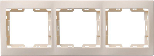 Рамка 3-м КВАРТА РГ-3-ККм горизонт. крем. IEK EMK30-K33-DM: фотография 1