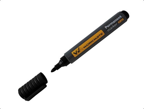 Маркер перманентный &quot;Workmate&quot; черный, пулевидный наконечник 3мм: фотография 1