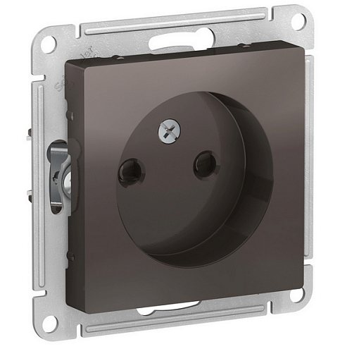 Механизм розетки 1-м СП ATLAS DESIGN без заземл. защ. шторки 16А мокко SchE ATN000649: фотография 1