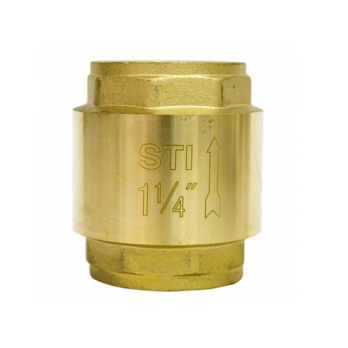 Клапан обратный пружинный 1 1/4" (латунное уплотнение) STI: фотография 1