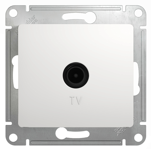 Розетка телевизионная проходная 1-местная Glossa 4дБ механизм белый Systeme Electric GSL000192: фотография 1