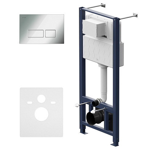 Инсталляция для подвесного унитаза AM.PM Pro I012704.7051 с пневматической клавишей хром: фотография 1