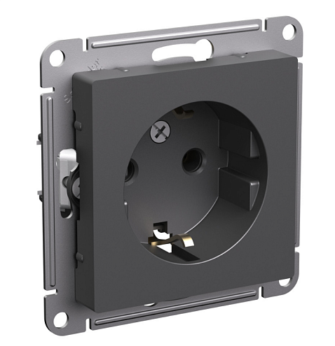 Розетка AtlasDesign 16А с заземлением механизм базальт Systeme Electric ATN001443: фотография 1