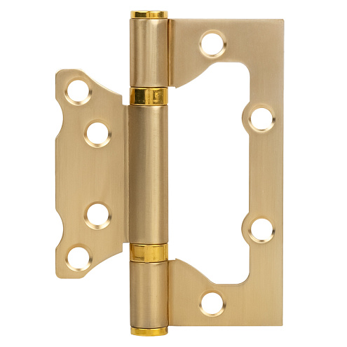 Петля накладная универсальная &quot;бабочка&quot; 800-4'' (100х74х2,5мм) без колпачка ISPARUS сатинированное золото 2шт: фотография 1