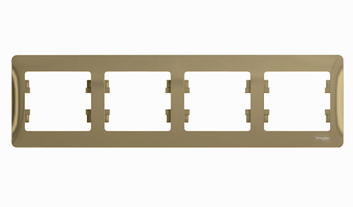 Рамка 4-местная Glossa горизонтальная титан Systeme Electric GSL000404: фотография 1