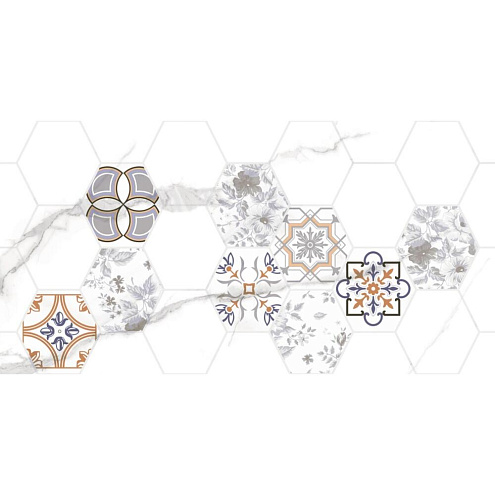 Плитка настенная Киана TP3670H1 Декор1 Гексагон 30х60 уп.1,44м² : фотография 1