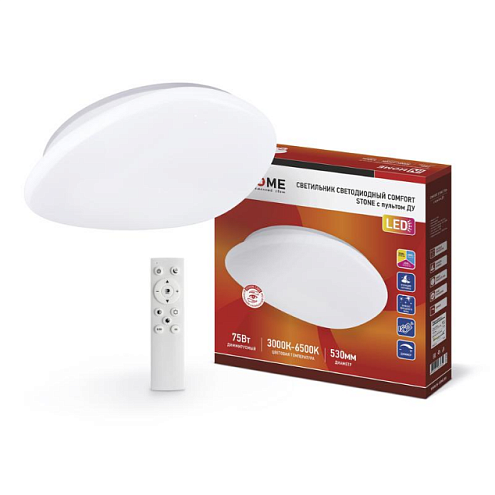 Светильник светодиодный COMFORT STONE 75Вт 230В 3000-6500К 6000лм 530х105мм с пультом ДУ IN HOME 4690612035642: фотография 1