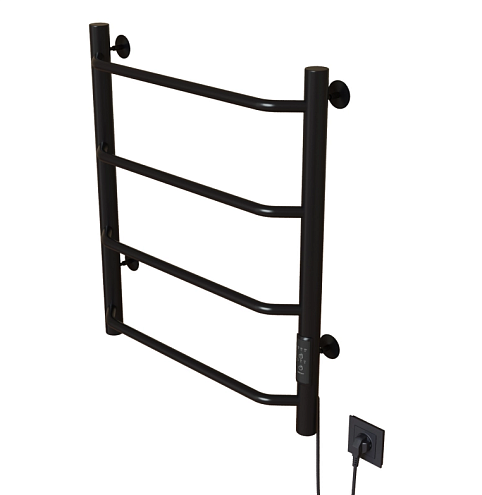 Полотенцесушитель Mixline Mira  60х50 таймер, 201 Вт, 4 перекладины, электрический черный: фотография 1