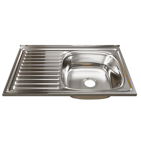 Мойка 500х800 правый выпуск 3 1/2" MIXLINE 180 мм с сифоном: фотография 1