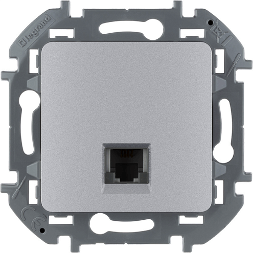 Механизм розетки телефонной Inspiria RJ11 алюм. Leg 673822: фотография 1