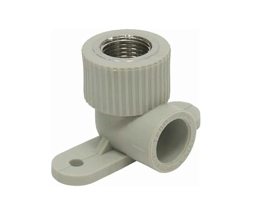 Угол с переходом на металл внутр.рез с креплением 20x1/2&quot; TR-TB серый Tebo: фотография 1