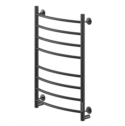Полотенцесушитель Mixline Capella 80х50 таймер, 318 Вт, 8 перекладин, дуга, электрический, черный: фотография 1