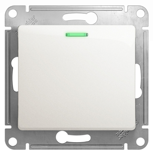 Выключатель 1-клавишный Glossa 10А IP20 (сх.1а) 10AX с подсветкой механизм перламутр Systeme Electric GSL000613: фотография 1