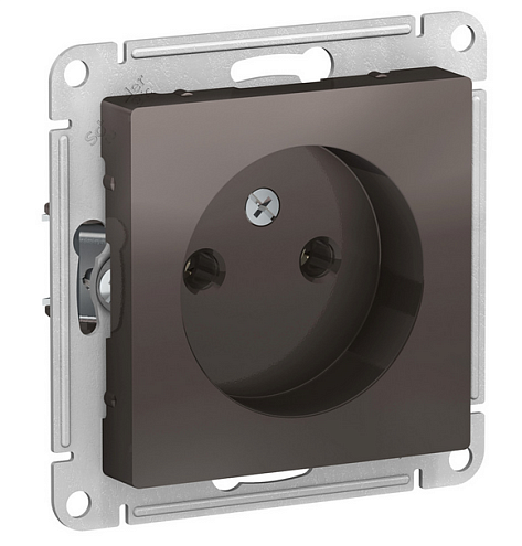 Механизм розетки 1-м СП ATLAS DESIGN без заземл. 16А мокко SchE ATN000641: фотография 1